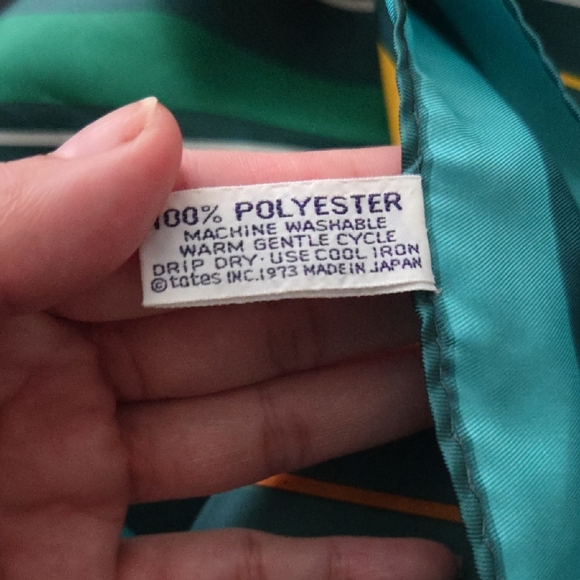 Totes Vibrant Teal and Orange Rain Scarf Vintage - Picture 3 of 7